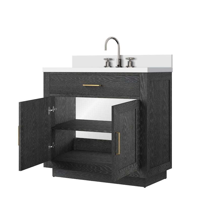 Abbey Bath Vanity with Cultured Marble Top, Sink and Faucet