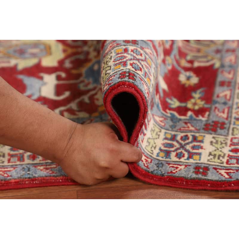 Red Kazak Oriental Foyer Rug Handmade Traditional Wool Carpet - 2'11" x 4'0"