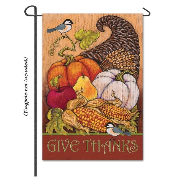18" x 13" Harvest "Give Thanks" Garden Flag - N/A