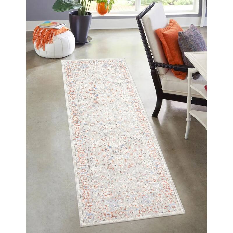 ECARPETGALLERY Machine Made Mira Ivory Area Rug