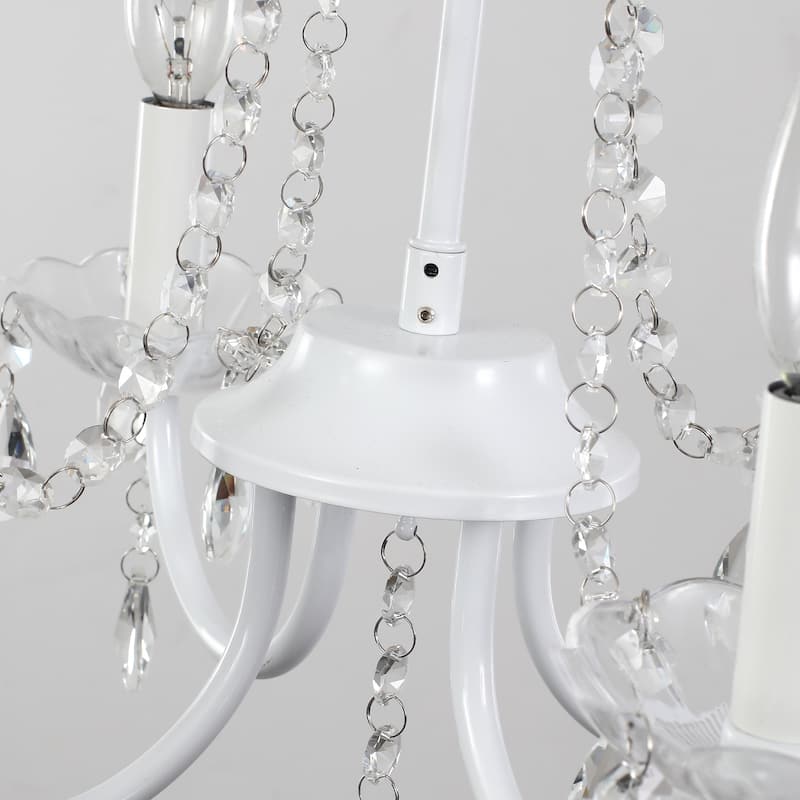 15.74-inch elegant 4-light crystal chandelier with metal frame plug-in
