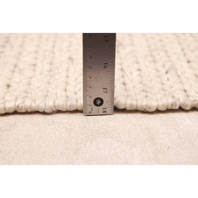 ECARPETGALLERY Braid weave Sienna Cream Wool Rug - 4'11 x 8'2