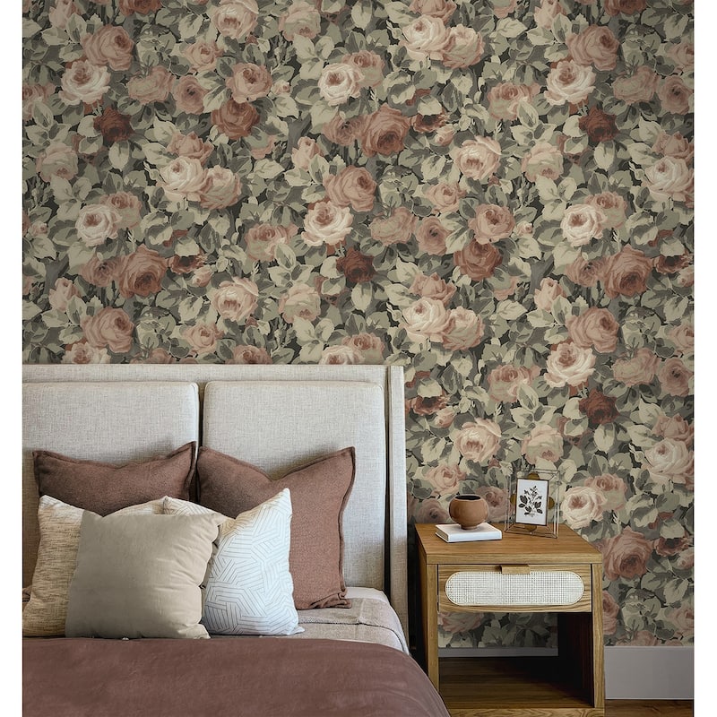 NextWall Rose Garden Peel and Stick Wallpaper