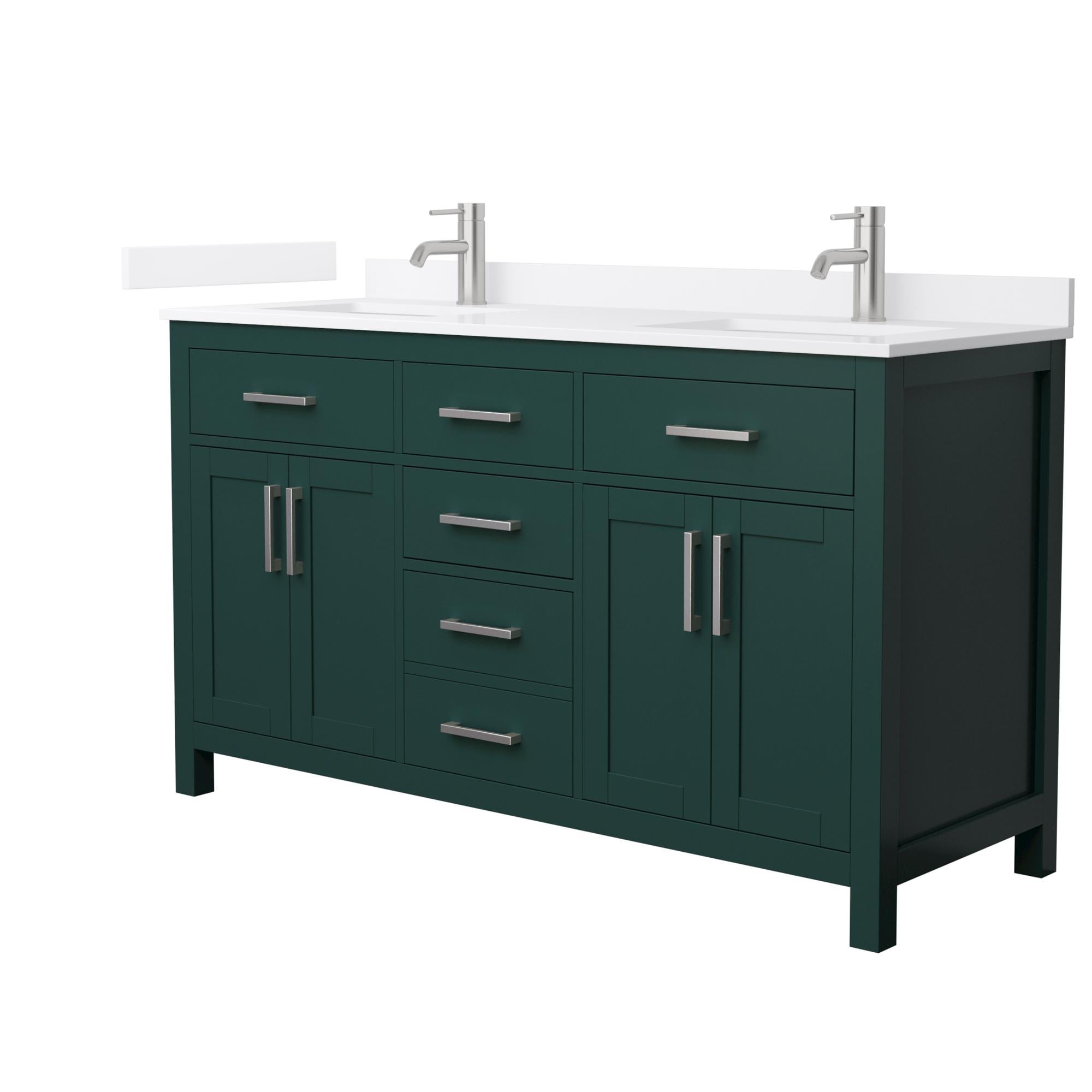 Wyndham Collection Beckett 60-inch Double Vanity, Quartz Top