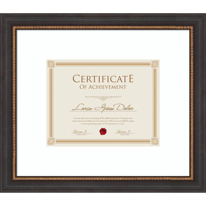 Ashton Black Framed Picture Frame, Photo Frame - 17x14.5 Matted White 11x9