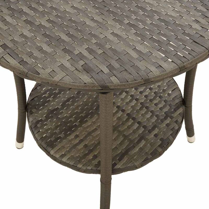 vidaXL Reclining Patio Chairs 2 pcs with Table Gray Poly Rattan - 21.5" x 23" x 36.2"