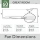 preview thumbnail 17 of 40, Hunter 60" Warrant Ceiling Fan with LED Light, Wall Control - Windmill - Farmhouse, Industrial, Contemporary - ENERGY STAR