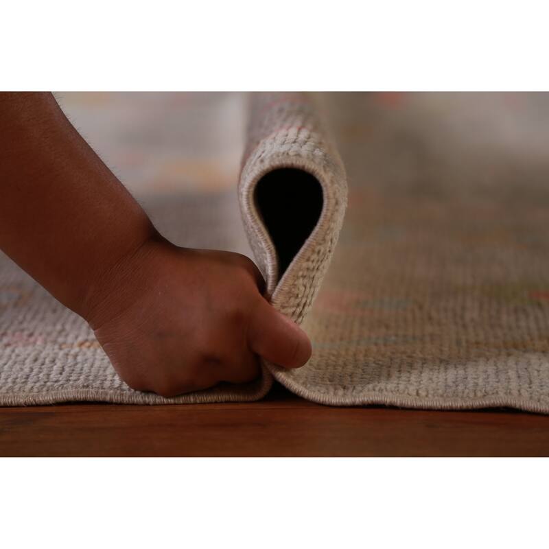 Hand Knotted Oriental 100% Wool Carpet Transitional All-Over Greys & Charcoal Oushak Area Rug - 13' 0'' X 9' 9''