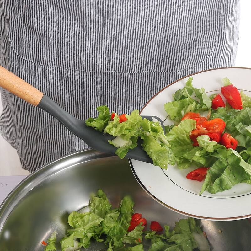 Silicone Heat Resistant Non-scratch Turner Non Stick Spatula Scraping - 12.6" x 3.1"(L*W)