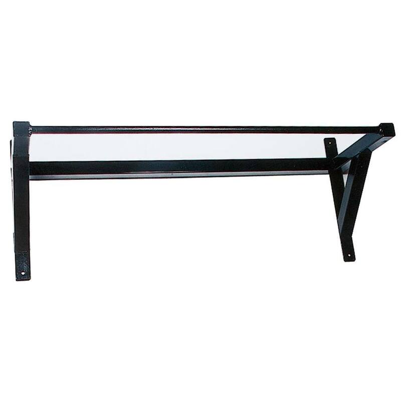 Power Systems Wall Mounted Pull Up Bar – Solid Steel Doorframe/Base Mount Bar - Black
