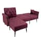 Modern Sectional Sofa,Futon Couch with Reversible Chaise Red
