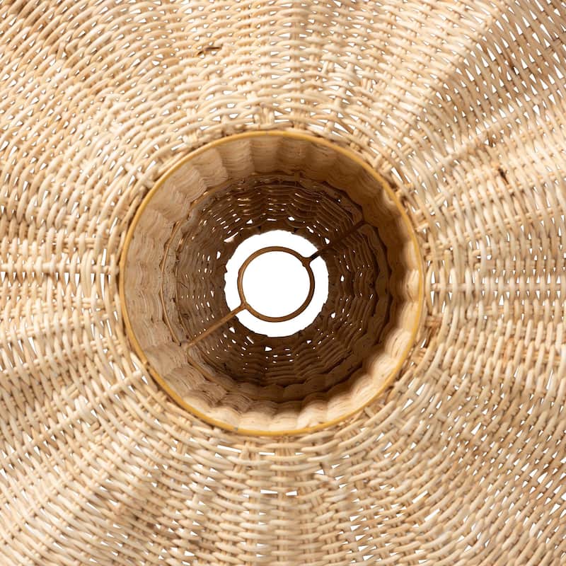 Lavada Bohemian Natural Scalloped Rattan Pendant Lampshade