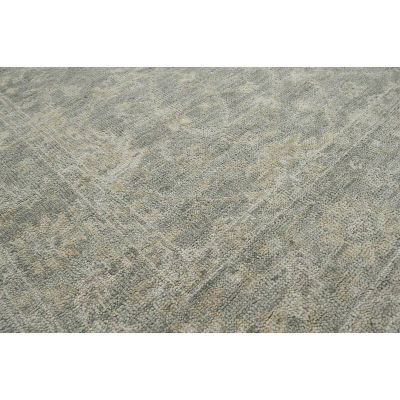 LoomBloom Graphite Traditional Oriental Hand Knotted Wool Rug - 7' 4'' x 9' 9''