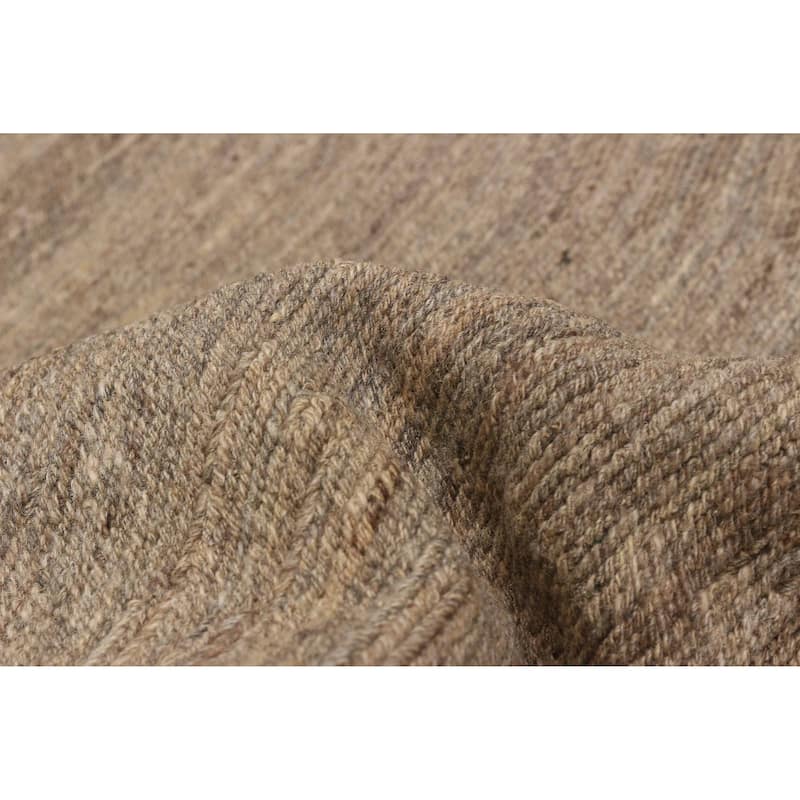 ECARPETGALLERY Flat-Weave Natural Khaki Wool Kilim - 7'10 x 9'10