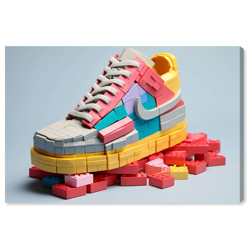 Notoriart Toy Sneaker Pastel Gallery Wrapped Sneaker 1 Piece Canvas Wall Art - 15 x 10