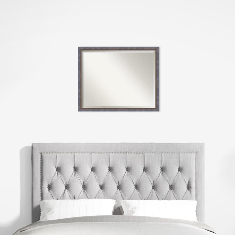 Two Tone Beveled Wood Framed Wall Mirror