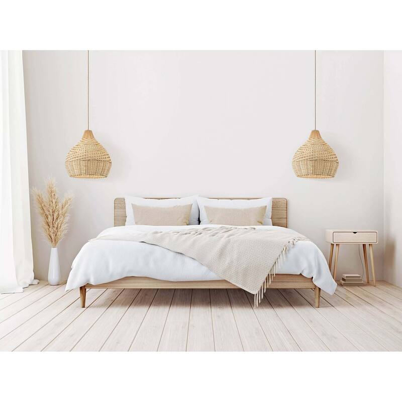 Grandeur Rattan Pendant Light - Brown Medium Dome 1-Light Handwoven Light Fixture For Modern, Transitional, Farmhouse Room Décor