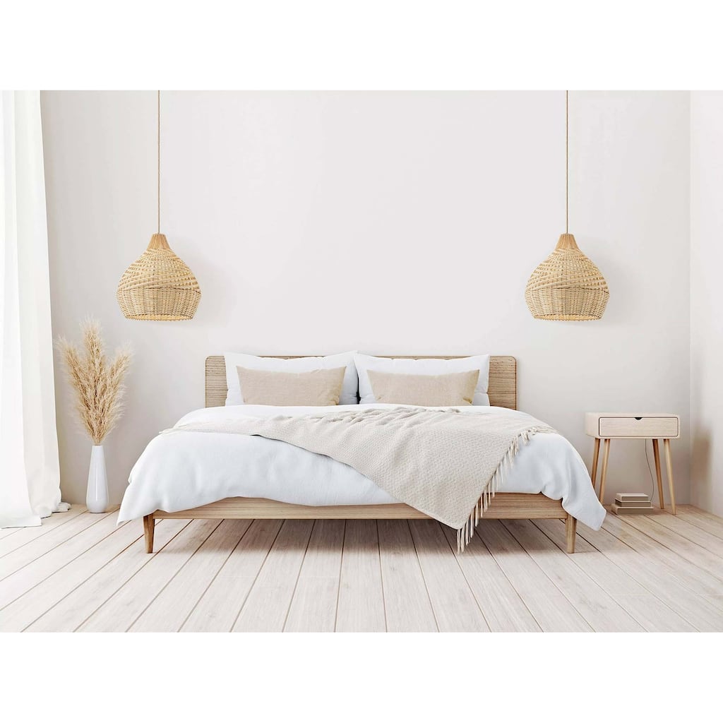 Grandeur Rattan Pendant Light - Brown Medium Dome 1-Light Handwoven Light Fixture For Modern, Transitional, Farmhouse Room Décor