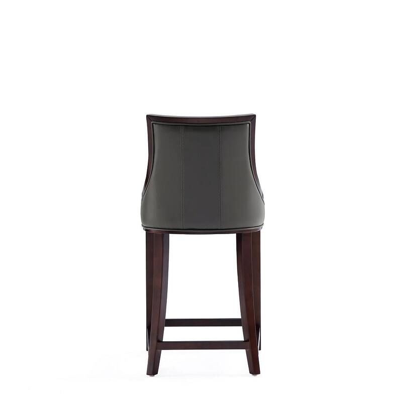 Manhattan Comfort Fifth Ave Dark Walnut Counter Height Bar Stool (Set of 2)