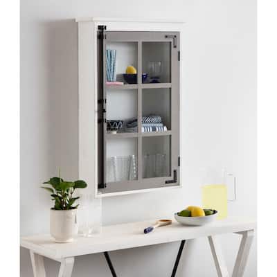 Kate and Laurel Hutchins Decorative One Door Wood Wall Cabinet - 19.5x6x31.5