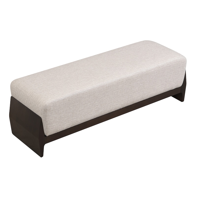 Christopher Knight Home - Julie Modern Rubber Wood Upholstered Bench with Thick Soft Cushion.