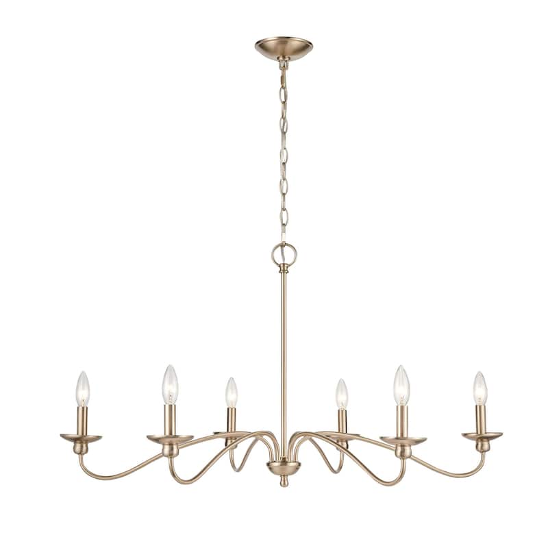 Millennium Lighting Delvona 6 Light Chandelier in Modern Gold or Matte Black - 20.375 - Modern Gold