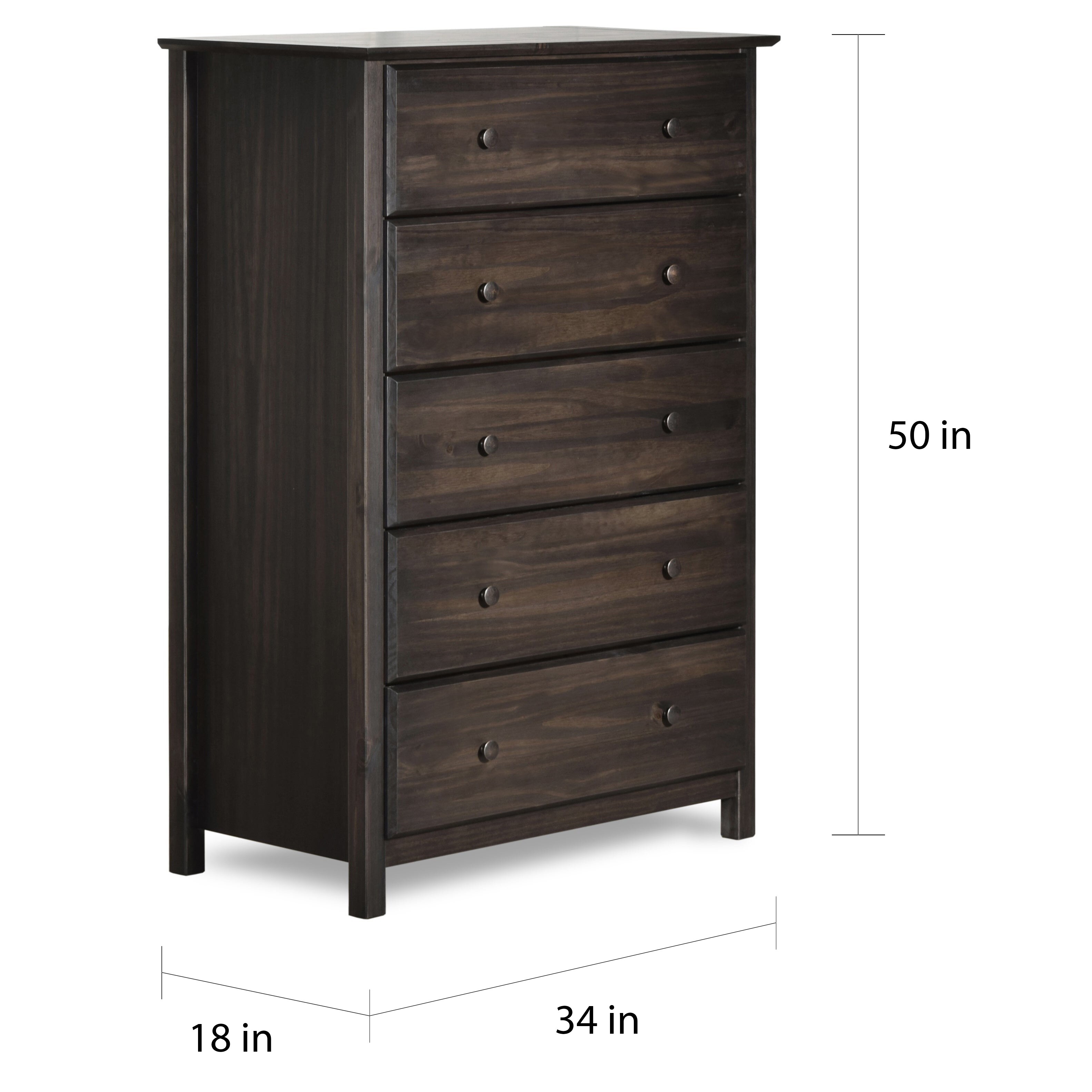 Grain Wood Furniture Shaker 5 Drawer Solid Wood Chest Overstock 10034710
