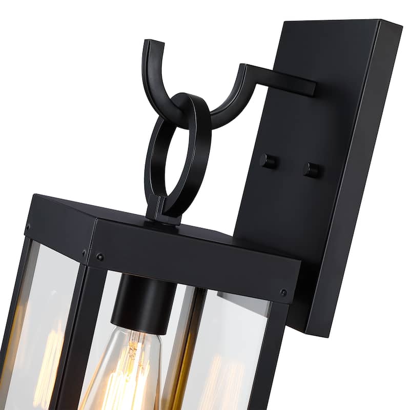 Hukoro 1-Light 19.31-in Black Outdoor Wall Light