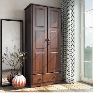 Palace Imports 100% Solid Wood Flexible Wardrobe Armoire with Metal or Wooden Knobs