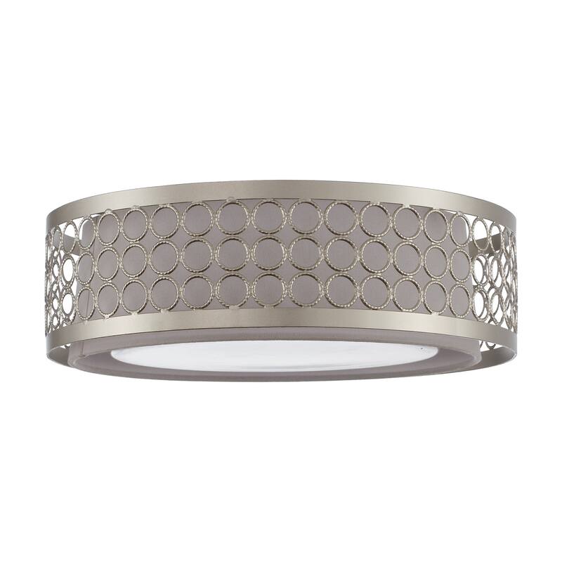 3-Light Gold Modern Drum Flush Mount Ceiling Light
