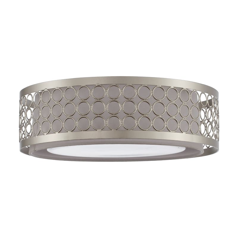 3-Light Gold Modern Drum Flush Mount Ceiling Light