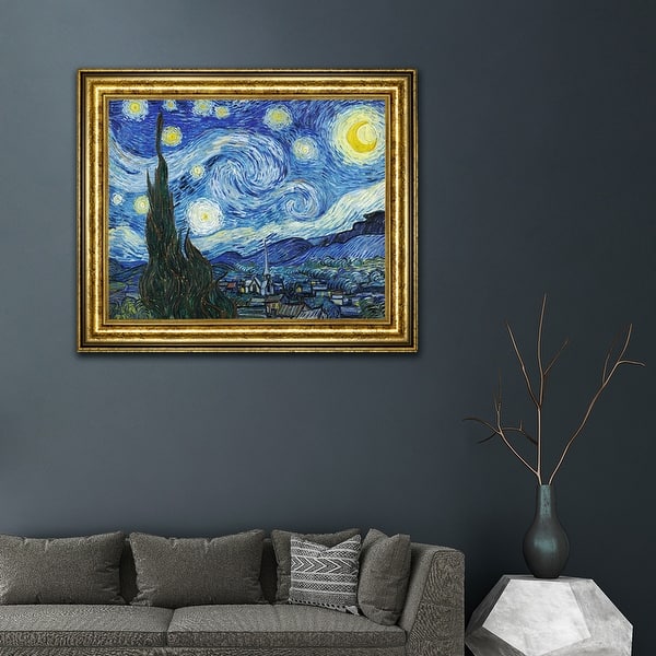 Shop The Starry Night By Vincent Van Gogh Oil Painting Gold Frame