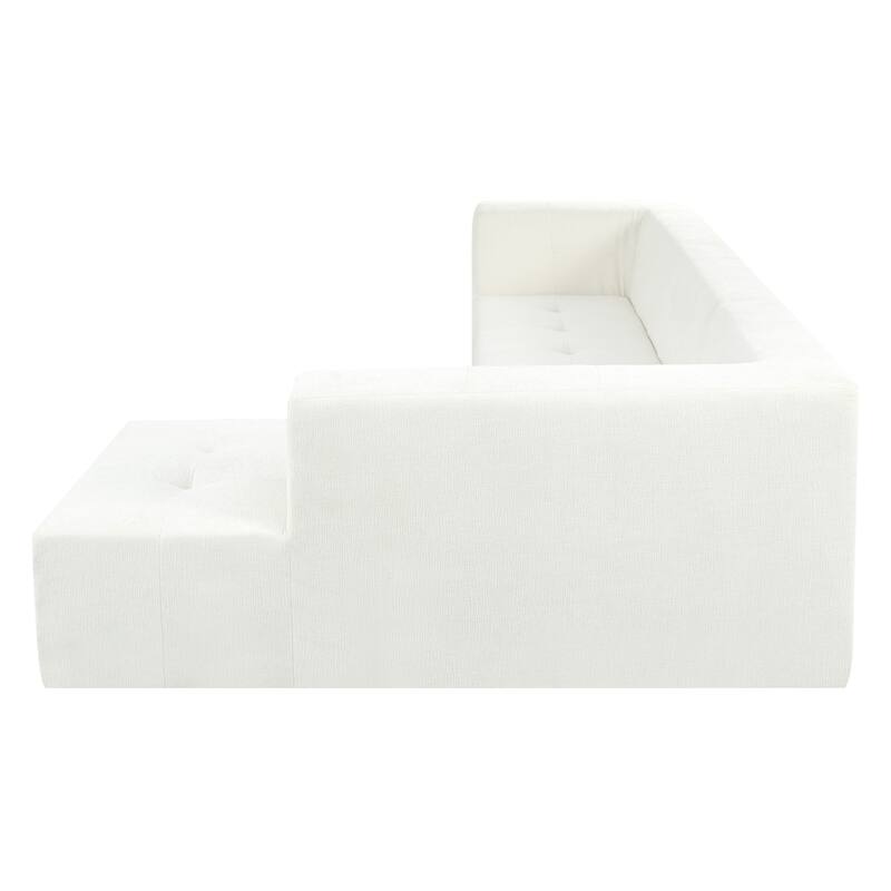 112.2*74" Modular Sofa Set, Beige Chenille, 2pcs Free Combo, L-Shaped