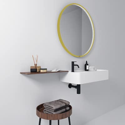 Solstice Round Wall LED Mirror Gold Finish