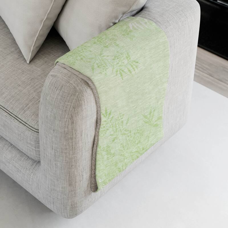 Premium Machine Washable Modern Floral Sherpa Throw Blanket - Mint - 4'2" x 5'10"