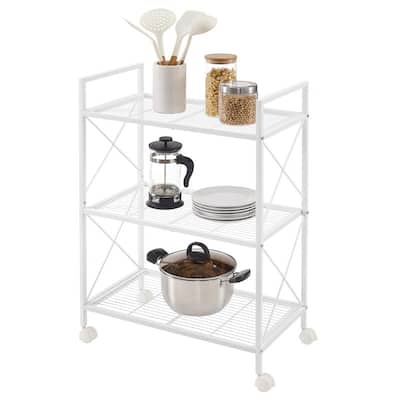 3-Tier Metal Storage Rack with Wheels