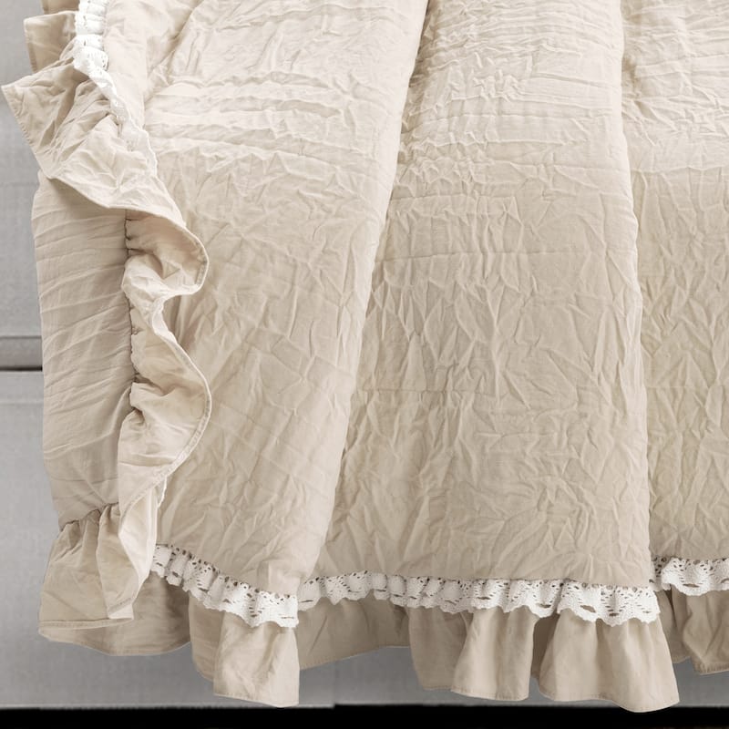 Lush Decor Ella Shabby Chic Ruffle Lace Throw Blanket