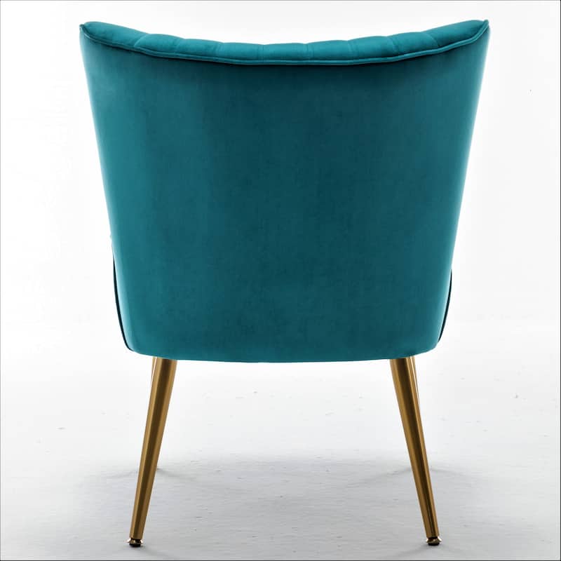 Sauter 23.2" Wide Mid-Century Modern Microfiber Accent Chair with Metal Leg