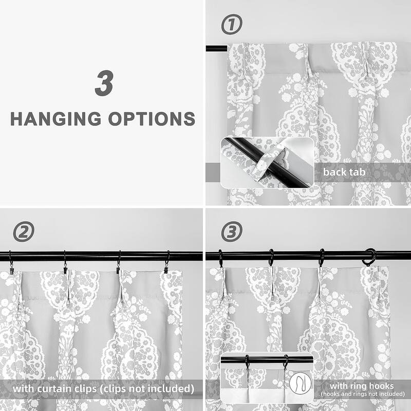 DriftAway Samantha Pinch Pleat Thermal Room Darkening Back Tab Window Curtains