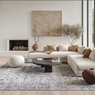 New Concept Washables Vintage Medallion Machine Washable Area Rug