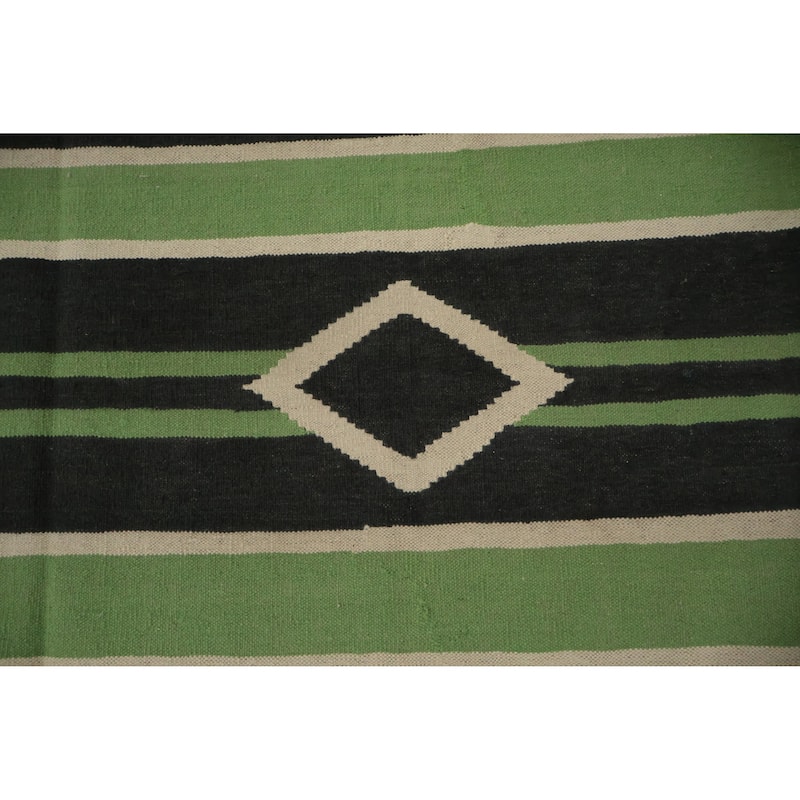 Hand Woven Oriental 100% Wool Carpet Southwestern Modern Multi-Colored Kilim Area Rug - 11' 7'' X 8' 10''