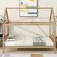 preview thumbnail 2 of 4, Twin House Bed Frame with Headboard, Rubber Wood Construction, White Oak, 79 x 41 inches