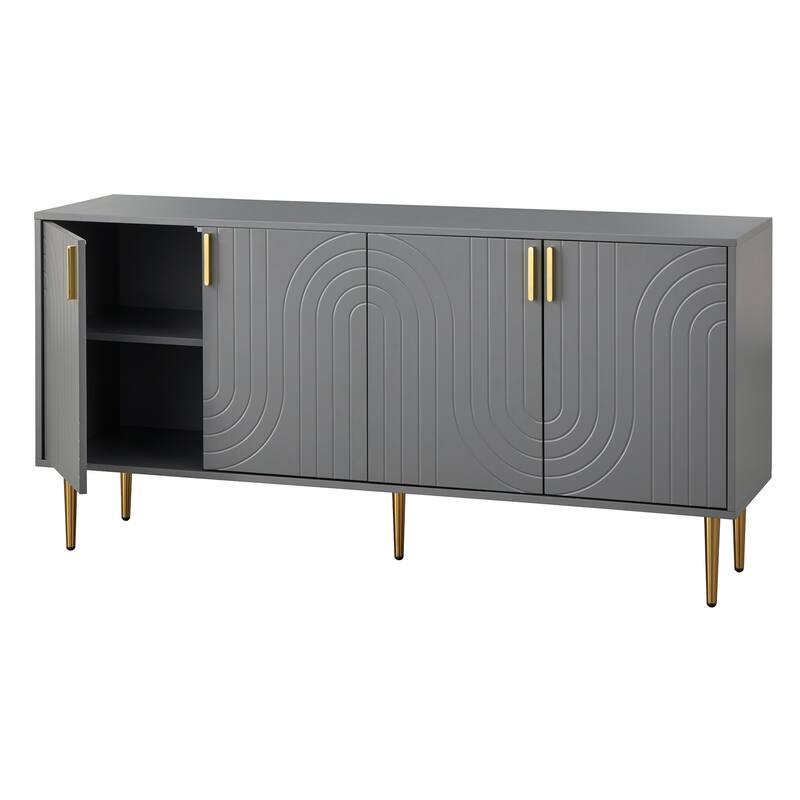Lifestorey Tabaria Mid-Century Four Door Sideboard/Buffet