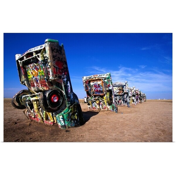 "The Cadillac Ranch at Amarillo Texas" Poster Print