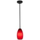 preview thumbnail 3 of 3, Access Lighting Champagne - Glass Pendant - 1-Light Pendant - Rod - Oil Rubbed Bronze Finish - Red Glass Shade - Replaceable LED