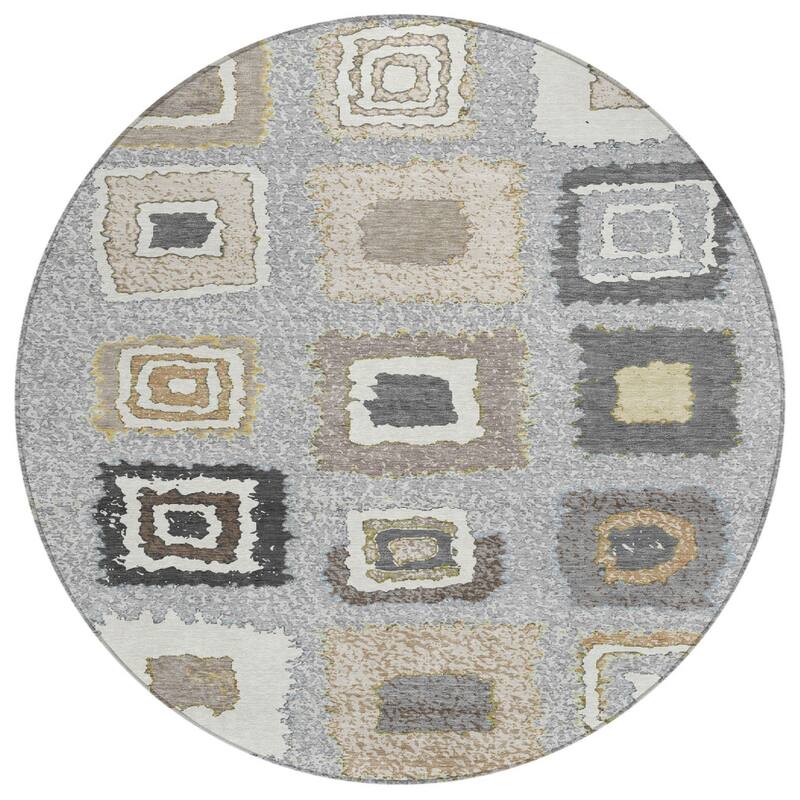 HomeRoots Geometric Transitional Rectangle Outdoor Rug