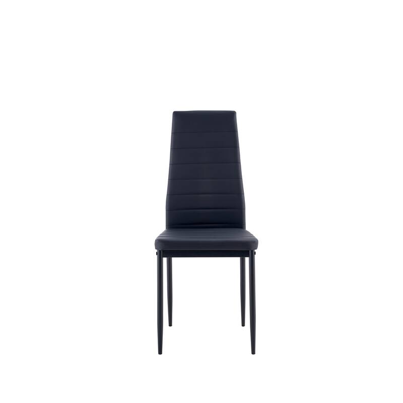 Modern 4 Piece PU Leather Kitchen Dining Chair with Cushions and High Backrest for Dining Room Kitchen Living Room Bedroom