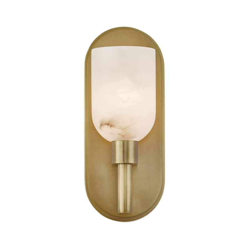 Alora Lighting WV338101AR Lucian 9" Tall Wall Sconce - Vintage Brass / Alabaster