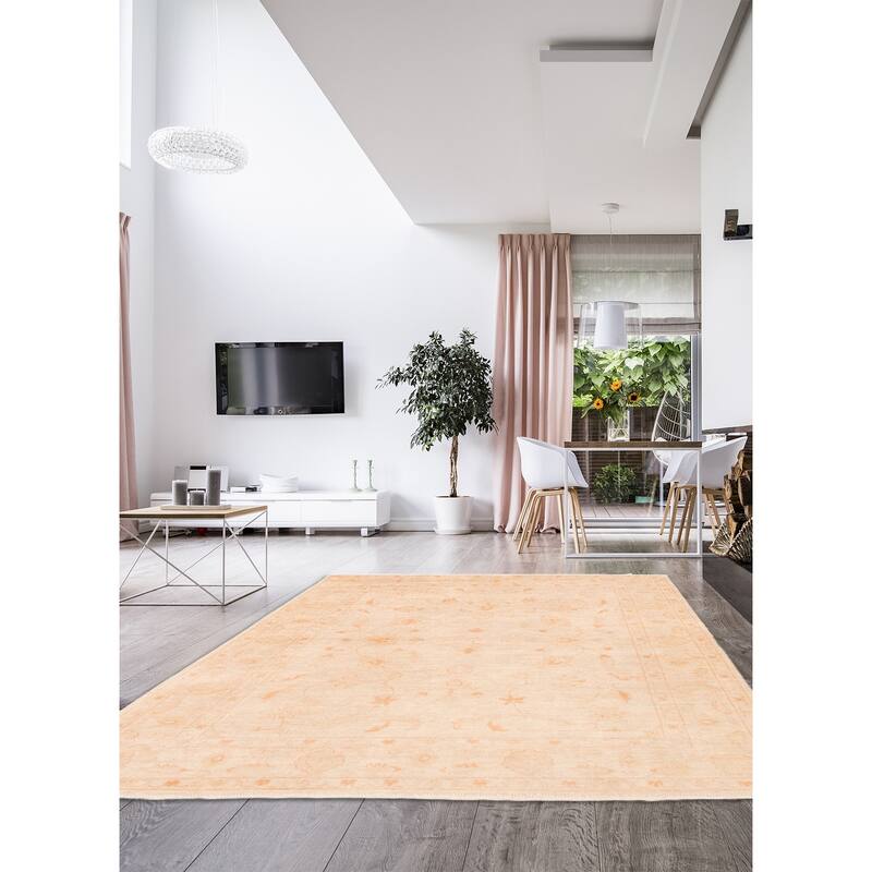 ECARPETGALLERY Hand-knotted Chobi Finest Ivory Wool Rug - 5'7 x 7'4