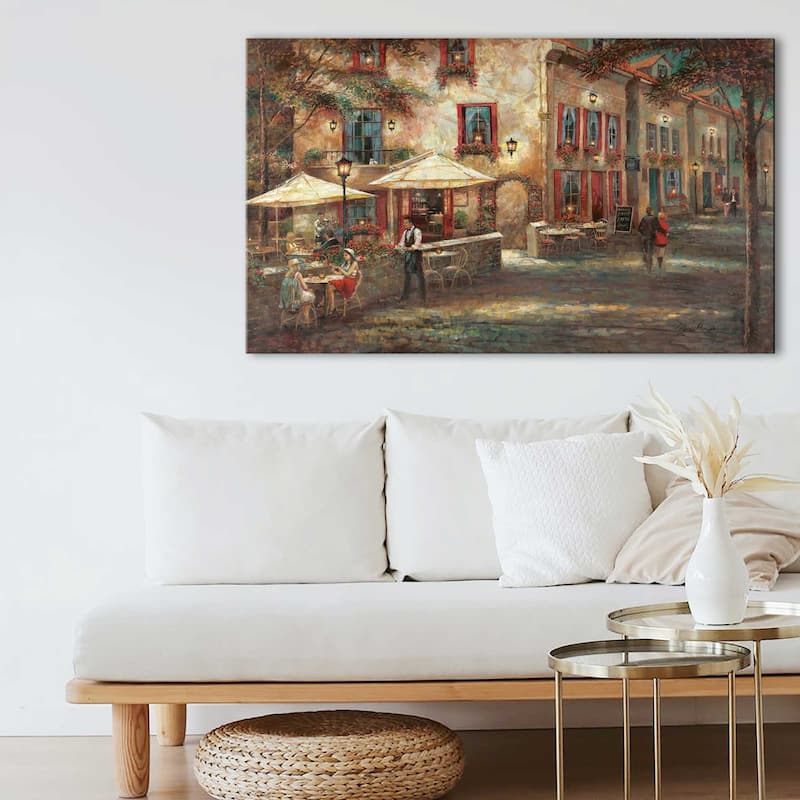 "Courtyard Cafe" by Ruane Manning Print on Canvas
